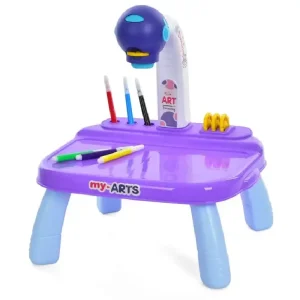 Masuta de Desen Violet cu Proiector pentru Copii