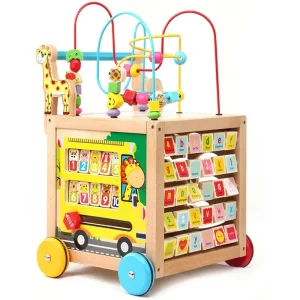 Antepremergator Multifunctional din Lemn Cub si Centru de Activitati