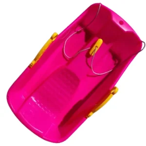 Sanie Plastic Roz cu Frane si Snur pentru Copii