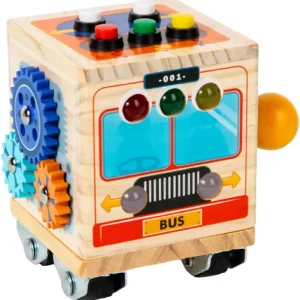 Jucarie Cub Interactiv din Lemn cu Activitati Educationale