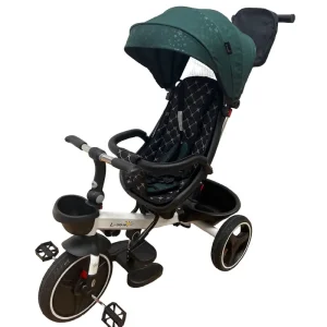 Tricicleta Evolutiva cu Pozitie de Somn Scaun Reversibil Verde