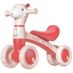 Bicicletă Roz de Echilibru cu Muzică și Baloane