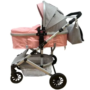 Carucior Pliabil Reversibil Sport cu Landou Roz
