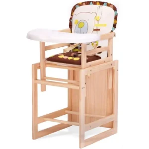 Scaun de Masa 3 in 1 din Lemn pentru Bebelusi
