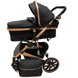 Carucior Pliabil Reversibil Suspensii si Landou Negru