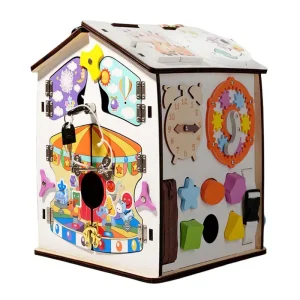 Casuta Montessori cu Activitati Senzoriale Busy Board