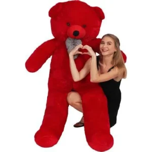 Urs Roșu Gigant 200cm din Pluș cu Fundiță