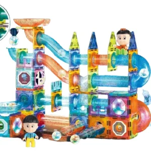 Joc STEM Constructii Magnetice cu Circuit Bile 142piese