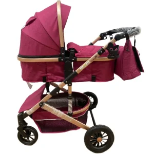 Carucior Pliabil Reversibil Sport cu Landou Fucsia