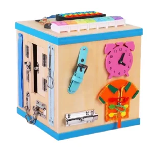 Busy Board Cub Educational Interactiv din Lemn