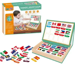 Joc Educativ Puzzle Magnetic cu Steagurile Tarilor