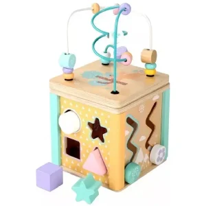 Cub Educativ din Lemn cu 5 Activitati Montessori