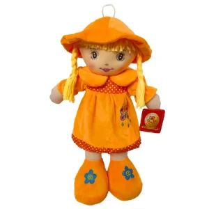 Papusa care Canta cu Rochita Portocalie 50cm