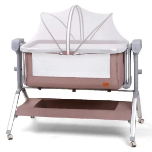 Patut Multifunctional Roz cu Carusel Muzical