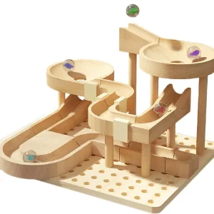 Marble Run Circuit Montessori din Lemn pentru Bile