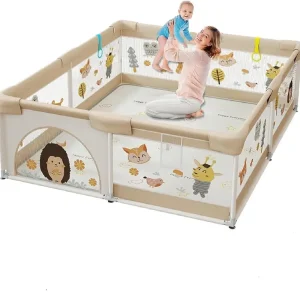 Țarc Joacă 120x120 cu Covor si 60 Bile pentru Bebelusi