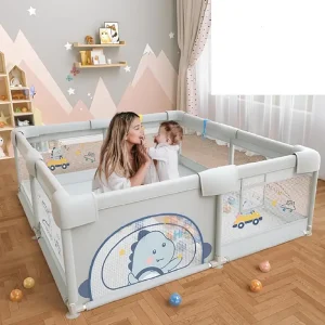 Dino Tarc Joacă 120x120 cu 60 Bile pentru Bebe