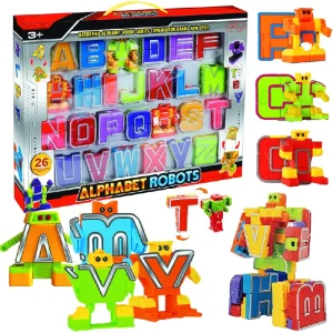 Set Interactiv cu 26 Litere Transformabile in Robot
