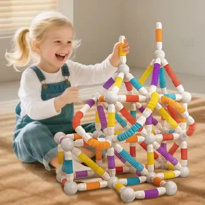 Joc STEM Constructii Magnetice 3D Flexibile 108 Piese