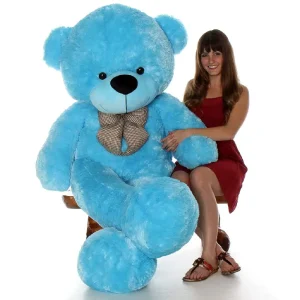 Urs Bleu Moale si Pufos cu Fundita 200cm