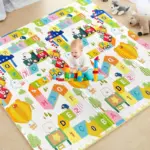 Covor de Joacă Reversibil din Spumă XPE Alfabet si Girafe