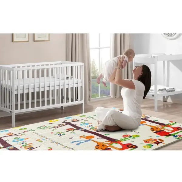 Covor de Joacă Reversibil din Spumă XPE Alfabet si Girafe
