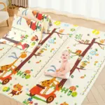 Covor de Joacă Reversibil din Spumă XPE Alfabet si Girafe