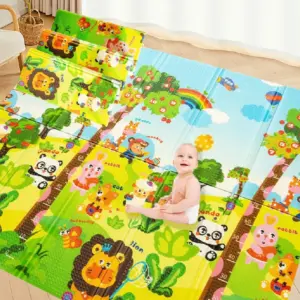 Covor de Joacă Reversibil Moale Aventura in Padure