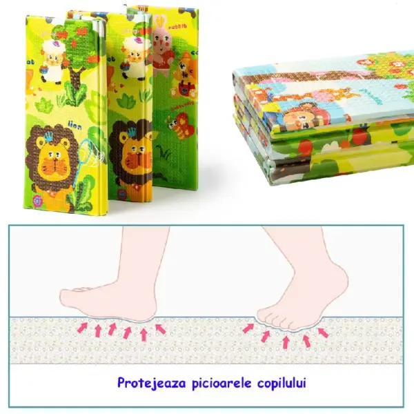 Covor de Joacă Reversibil Moale Aventura in Padure Covor de Joacă Reversibil Moale Aventura in Padure