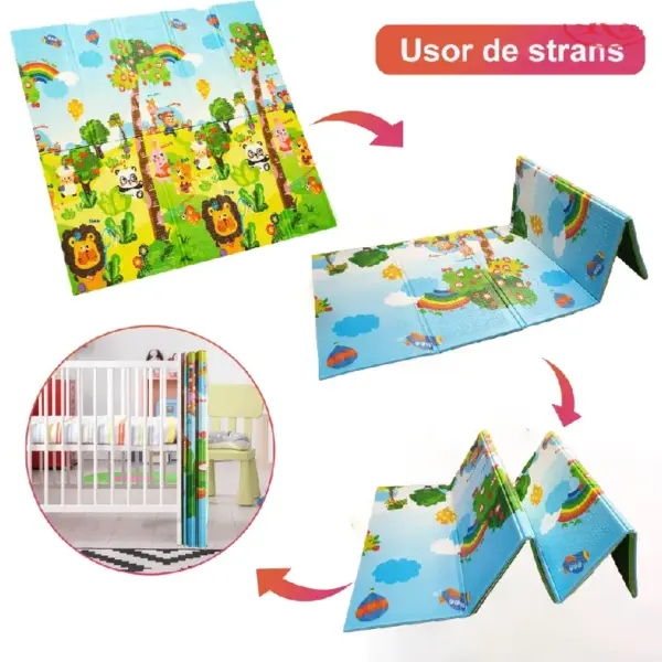 Covor de Joacă Reversibil Moale Aventura in Padure Covor de Joacă Reversibil Moale Aventura in Padure