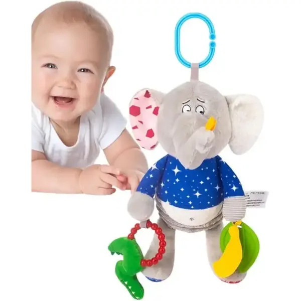 Jucărie Multisenzorială Elefănțelul Zornăitor pentru Bebe