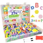 Set Magnetic STEM Plansa cu Litere si Cifre 274 Piese