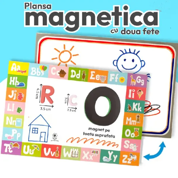 Set Magnetic STEM Plansa cu Litere si Cifre 274 Piese