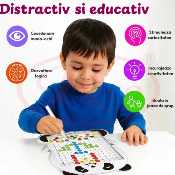 Tabla Magnetica Panda cu Joc Mozaic 20 Modele