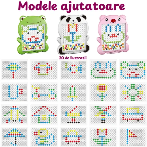 Tabla Magnetica Panda cu Joc Mozaic 20 Modele