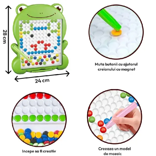 Tabla Magnetica Broscuta cu Joc Mozaic 20 Modele