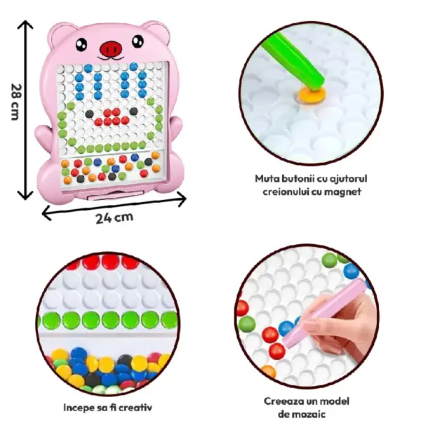 Tabla Magnetica Broscuta cu Joc Mozaic 20 Modele