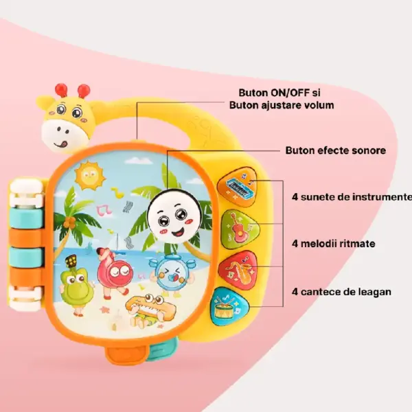 Carticica Interactiva Girafa cu Sunete pentru Bebe