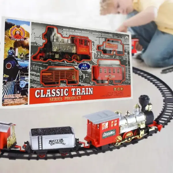 Circuit Tren Electric 365cm cu Lumini si Sunete Circuit Tren Electric 365cm cu Lumini si Sunete