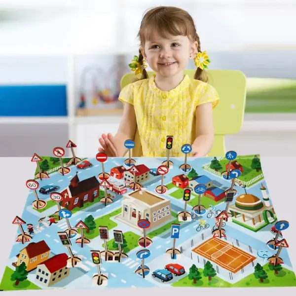 Joc Educativ Rutier cu Semne de Circulatie