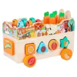 Jucarie Educativa din Lemn Ferma si Pescuit Magnetic