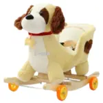 Catelus Balansoar Muzical Tip Sanie cu Spatar si Roti