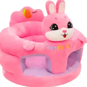 Fotoliu Bebe cu Spatar si Suport Iepurasul Roz