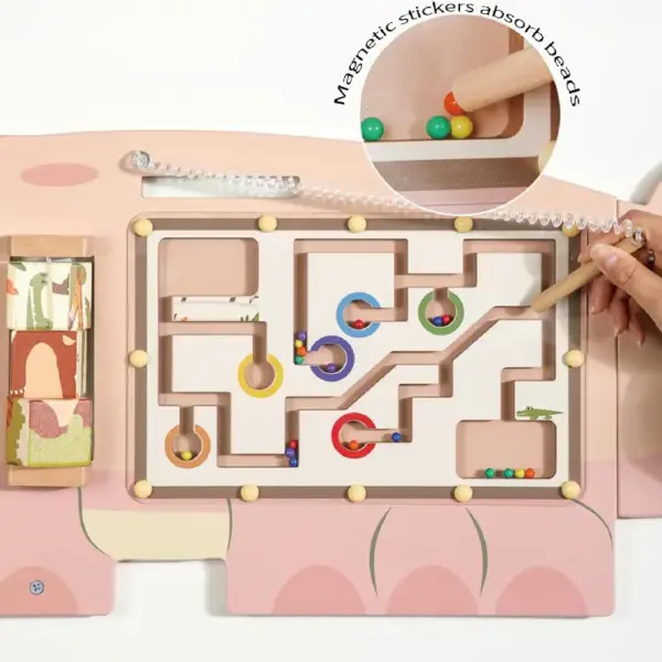 Placa Montessori Busy Board Crocodil din Lemn