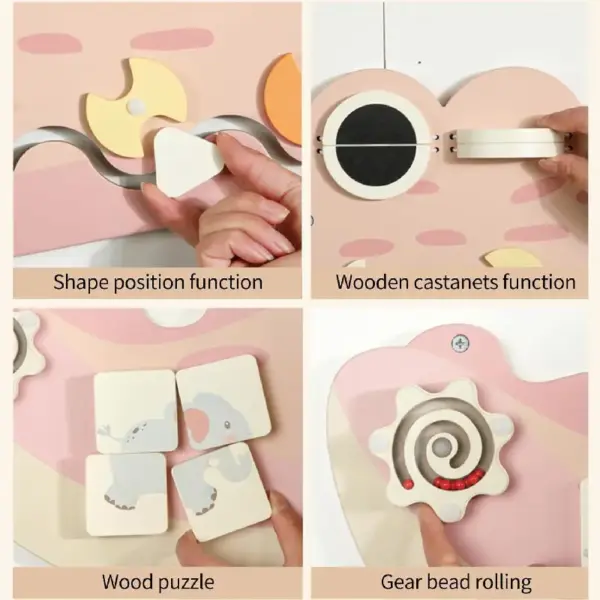 Placa Montessori Busy Board Crocodil din Lemn