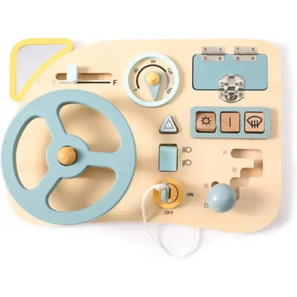 Busy Board Montessori cu Activitati Senzoriale Nununkids Busy Board Montessori cu Activitati Senzoriale Nununkids