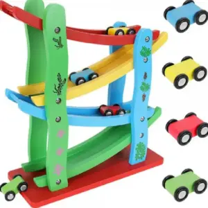 Jucarie Montessori Circuit Masini Lemn 4 Nivele