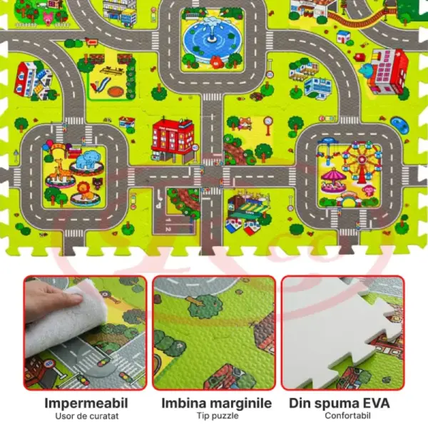 Covor Puzzle Educațional 4 Piese pentru Copii