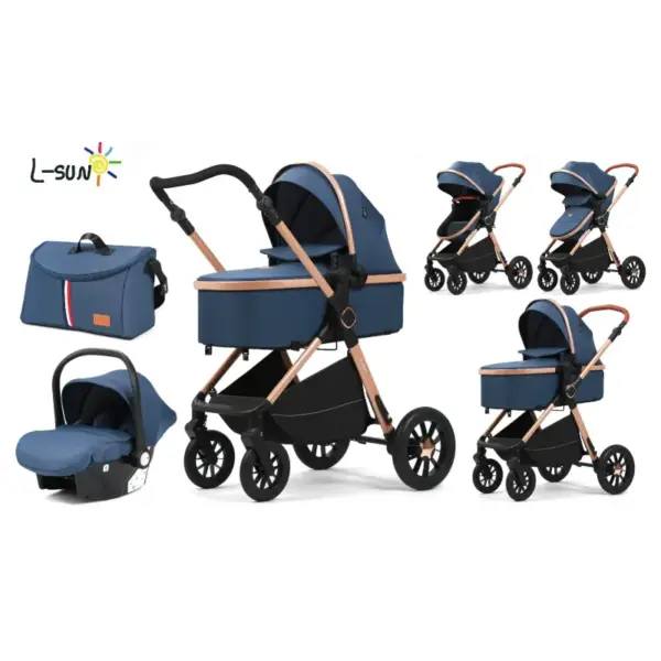 Carucior 3 in 1 Reversibil cu Landou si Suspensii 0-36 Luni