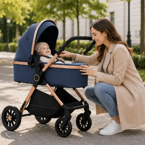 Carucior 3 in 1 Reversibil cu Landou si Suspensii 0-36 Luni
